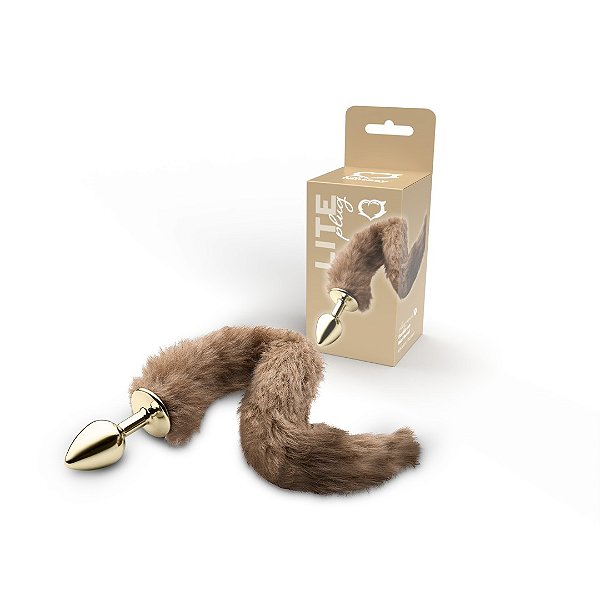 PLUG PEQUENO DOURADO COM RABO NORMAL LITE PLUG SEXY FANTASY