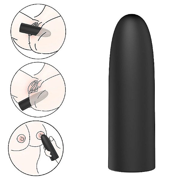 CÁPSULA BULLET FORMATO BALA RECARREGÁVEL 10 VIBRAÇÕES
