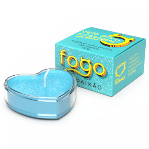 VELA PARA MASSAGEM BEIJÁVEL MENTA FOGO DA PAIXÃO 20G SEXY FANTASY