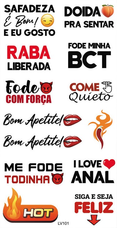 TATUAGEM TEMPORÁRIA UNITARIA AVULSA BRILHA NO ESCURO - MODELO LV101