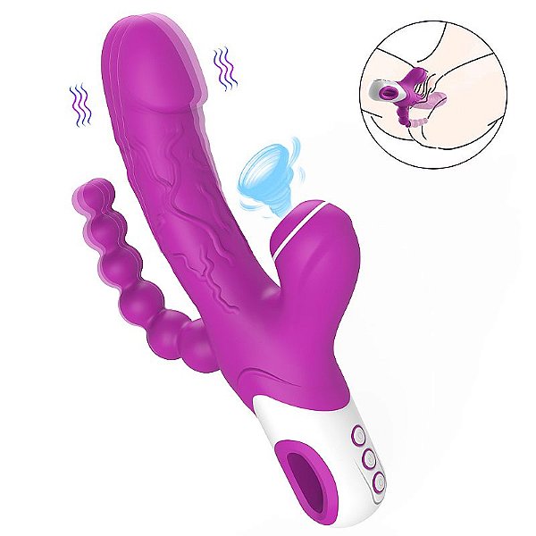 VIBRADOR PONTO G E CLITÓRIS TRIPLO EROS SI