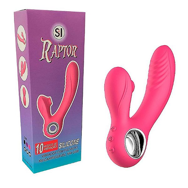 VIBRADOR DE PONTO G E CLITÓRIS COM PULSAÇÃO RAPTOR SI