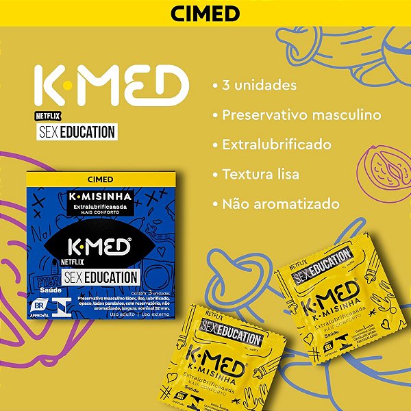 PRESERVATIVO K-MISINHA SEX EDUCATION 03 UNIDADES K-MED CIMED