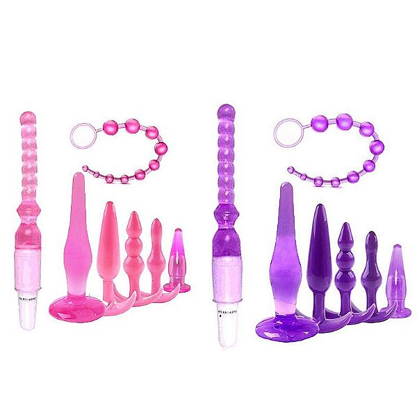 KIT COM 7 PLUG ANAL JELLY COLLORS SI