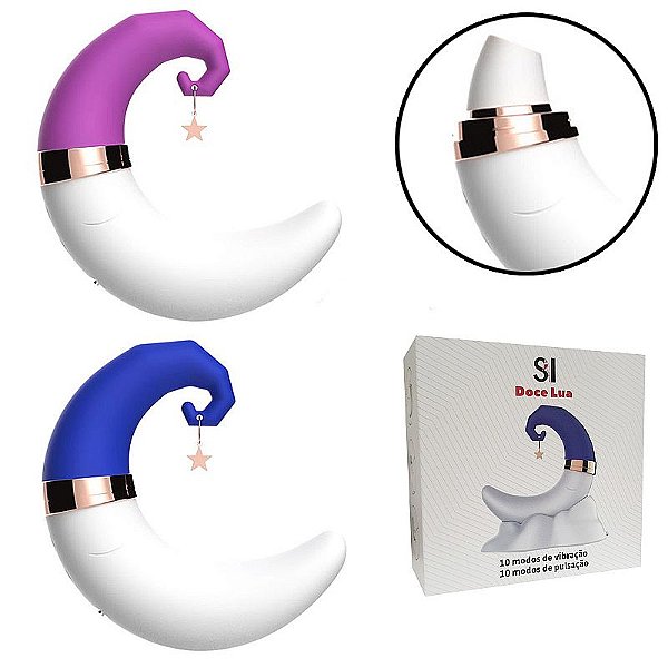 VIBRADOR 2 EM 1 DOCE LUA COM VIBRAÇÃO E PULSAÇÃO SI