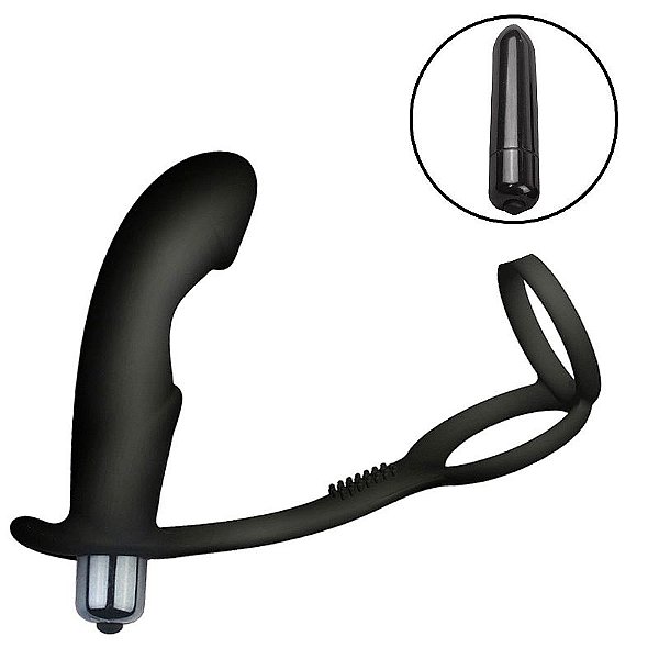 VIBRADOR DE PRÓSTATA EM SILICONE COM ANEL DUPLO SI