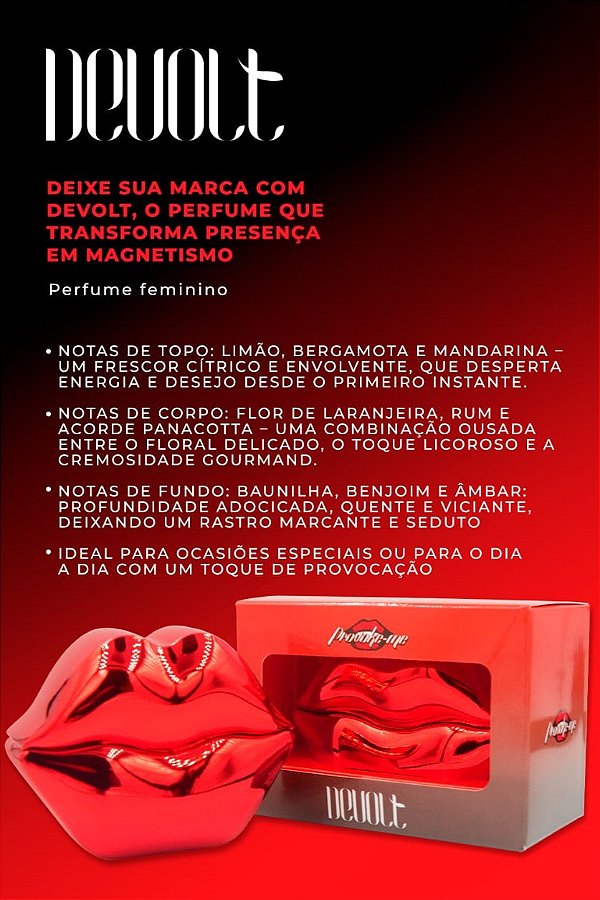 PERFUME DA SEDUÇÃO E PODER FEMININO DEVOLT 30ML PROVOKE-ME