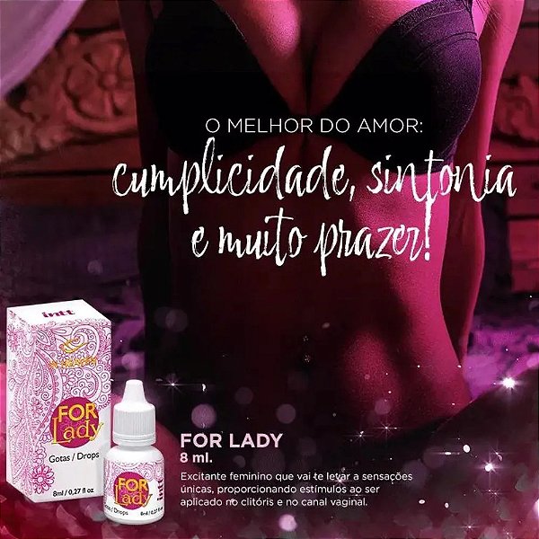 ÓLEO EXCITANTE FEMININO EM GOTAS FOR LADY 8ML INTT