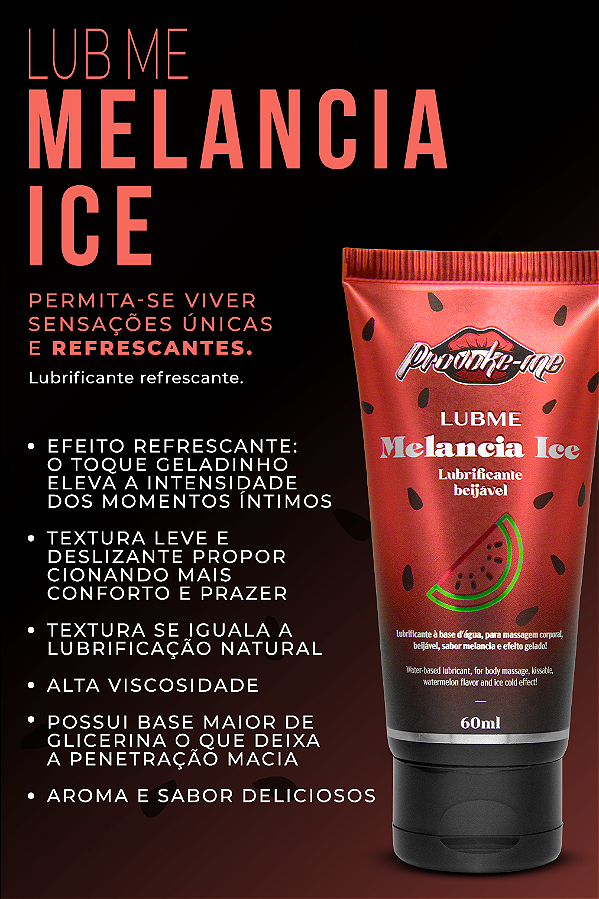 LUBRIFICANTE BEIJÁVEL LUBME MELANCIA ICE 60ML PROVOKE-ME