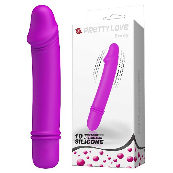 MINI VIBRADOR COM FORMATO DE PÊNIS COM 10 MODOS DE VIBRAÇÃO EMILY PRETTY LOVE