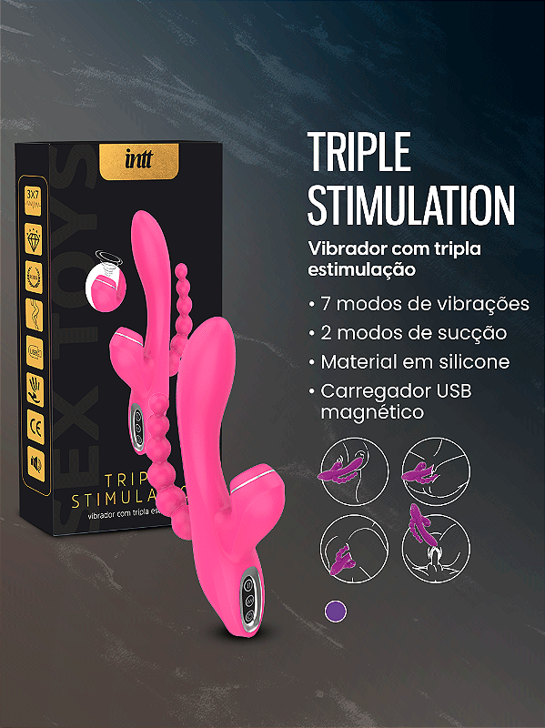 VIBRADOR ABEL TRIPLE STIMULATION ROSA INTT