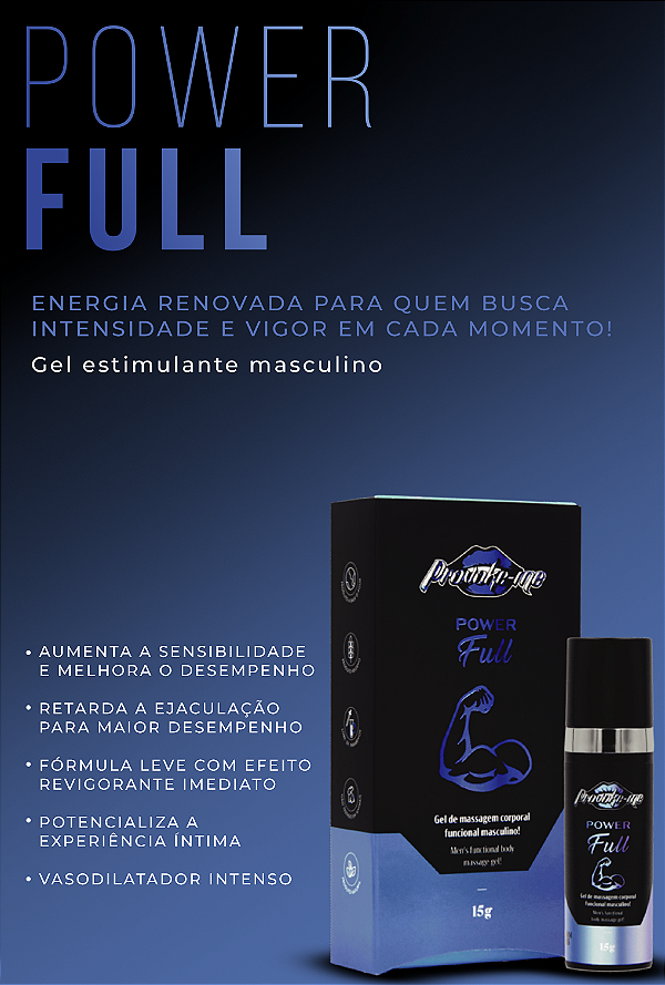 GEL FUNCIONAL MASCULINO POWER FULL 15G PROVOKE-ME