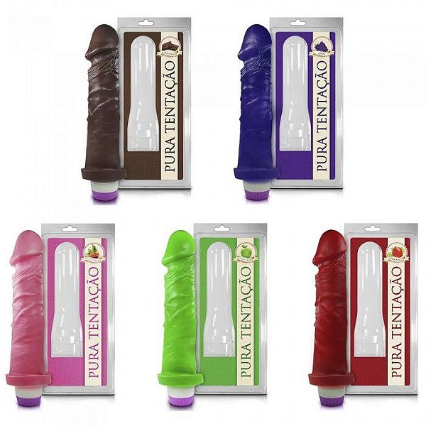 PÊNIS AROMATIZADO COM VIBRO INTERNO 18X4,4CM SEXY FANTASY