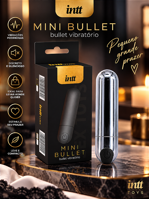 MINI BULLET SUPER POTENTE RECARREGAVEL INTT PRATA