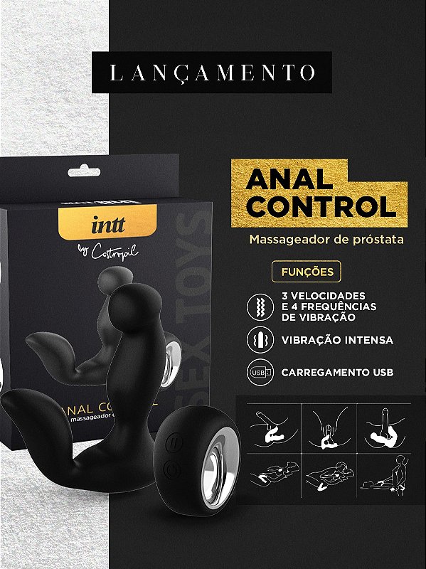 MASSAGEADOR DE PRÓSTATA COM CONTROLE REMOTO ANAL CONTROL INTT