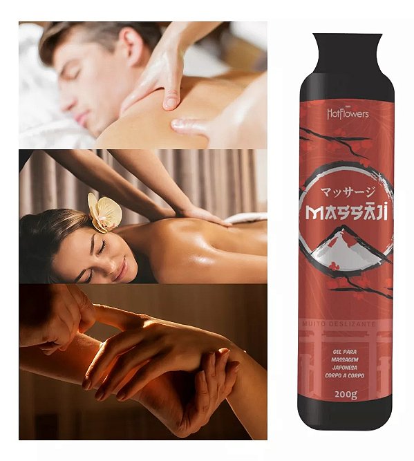 GEL SUPER DESLIZANTE PARA MASSAGEM MASSAJI 200GHOT FLOWERS