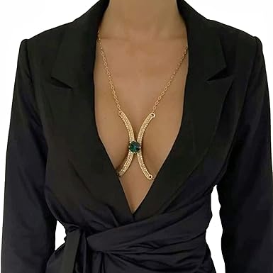 BODY CHAIN STRASS COM PEDRA VERDE REF:129