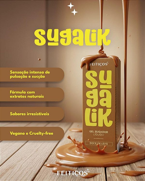 GEL SUGADOR LÍQUIDO SUGALIK DOCE DE LEITE 15G FEITIÇOS