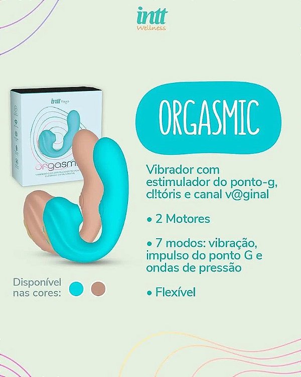 VIBRADOR COM TRIPLO ESTIMULO ORGASMIC NUDE INTT WELLNESS