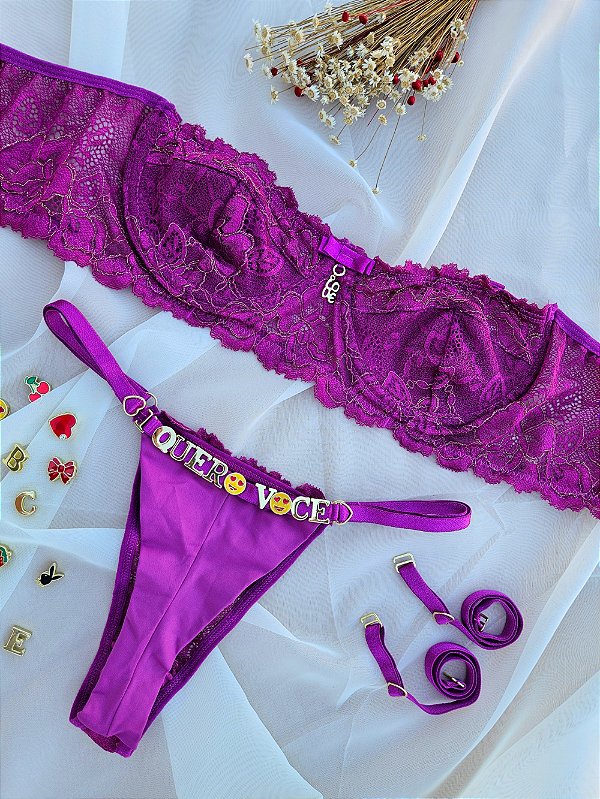 CONJUNTO PERSONALIZAVEL TOMARA QUE CAIA EM RENDA ODALISCA