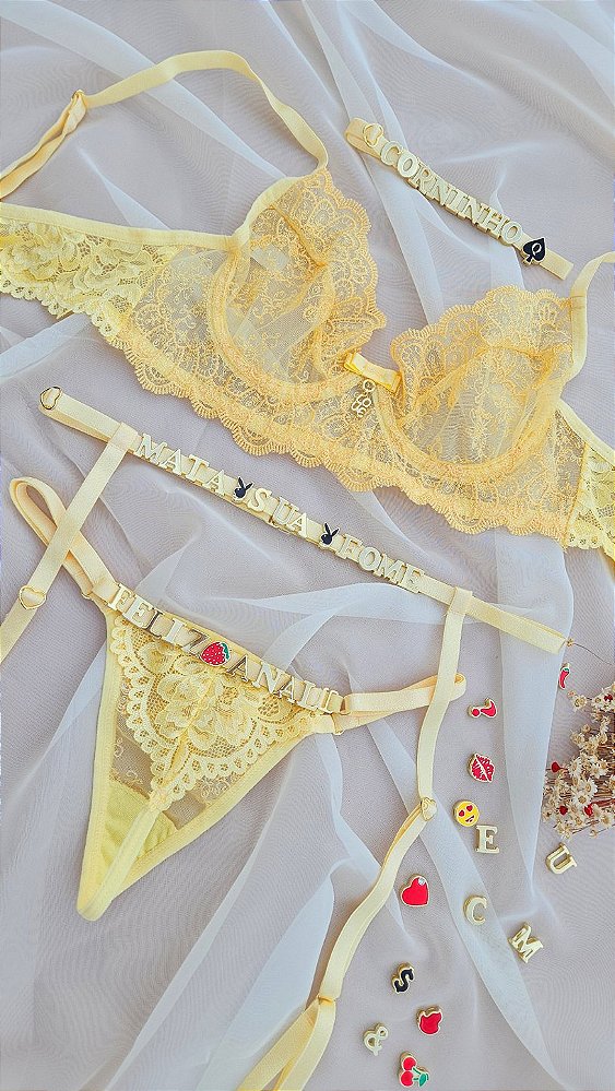 CONJUNTO PERSONALIZAVEL HADASSA AMARELO