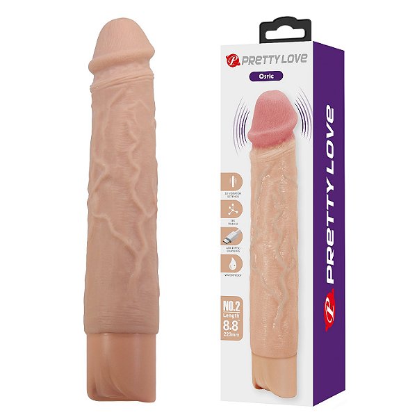 PÊNIS REALÍSTICO COM VIBRAÇÃO RECARREGAVEL ORSIC PRETTY LOVE