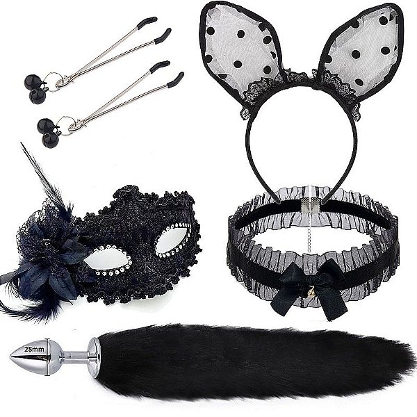 KIT RAPOSA PRETO COM MASCARA SI