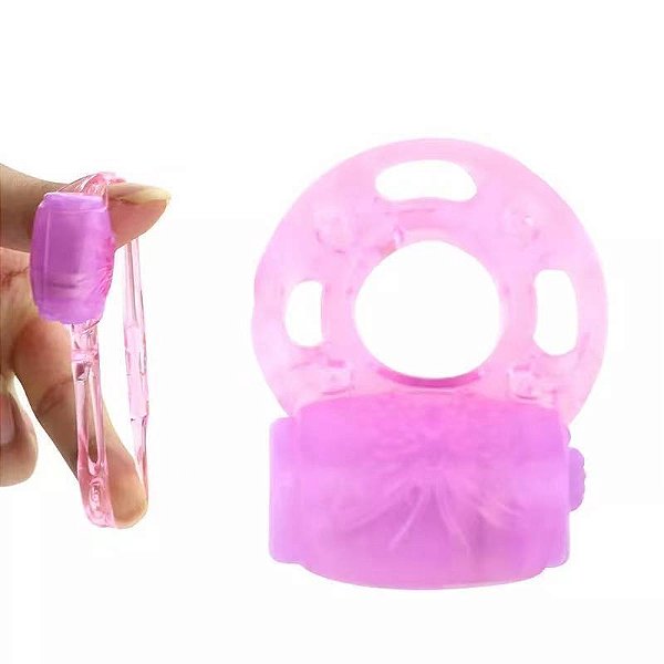 ANEL PENIANO EM SILICONE FLEXÍVEL COM VIBRO BORBOLETA