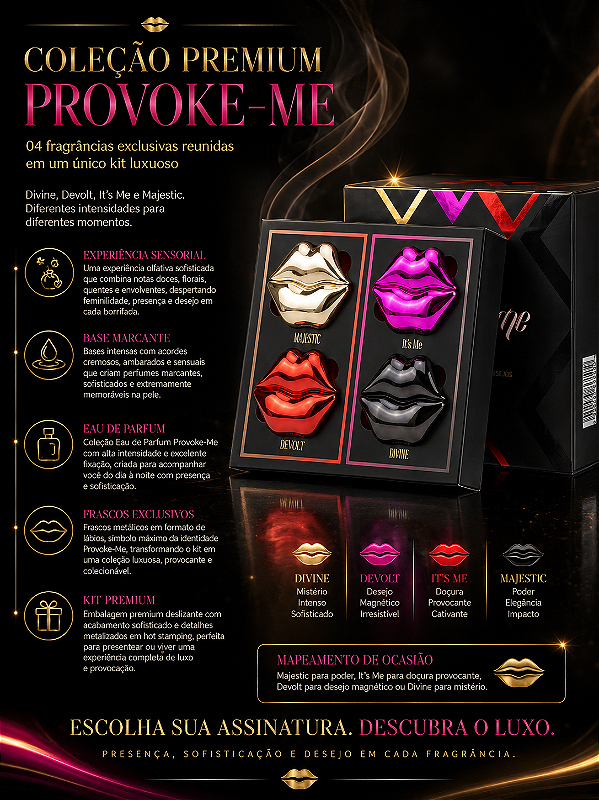 KIT 04 PERFUMES AFORDISIACOS SIGNATURE COLLECTION PROVOKE-ME
