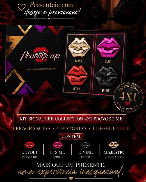 KIT 04 PERFUMES AFORDISIACOS SIGNATURE COLLECTION PROVOKE-ME