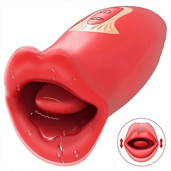 VIBRADOR COM FORMATO DE BOCA E LINGUA VIBATORIA YSCH111