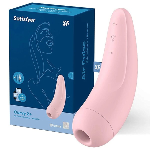 VIBRADOR COM ONDAS DE PRESSÃO E APP CURVY 2+ SATISFYER ROSA