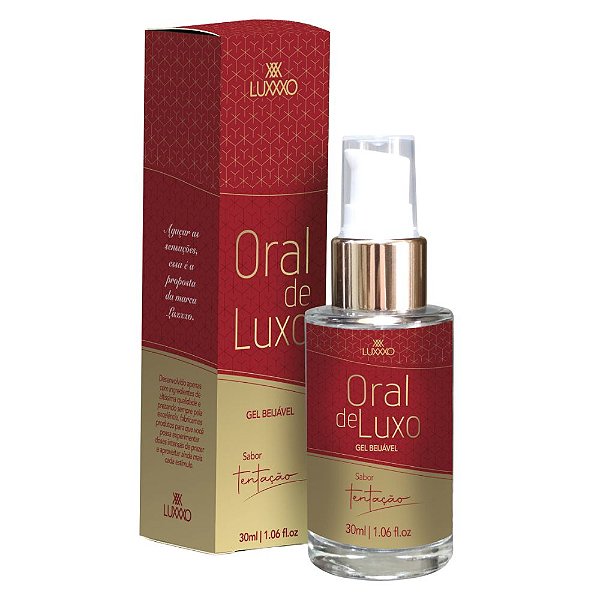 GEL TÉRMICO BEIJÁVEL SABOR TENTAÇÃO MORANGO ORAL DE LUXO 30G LUXXXO
