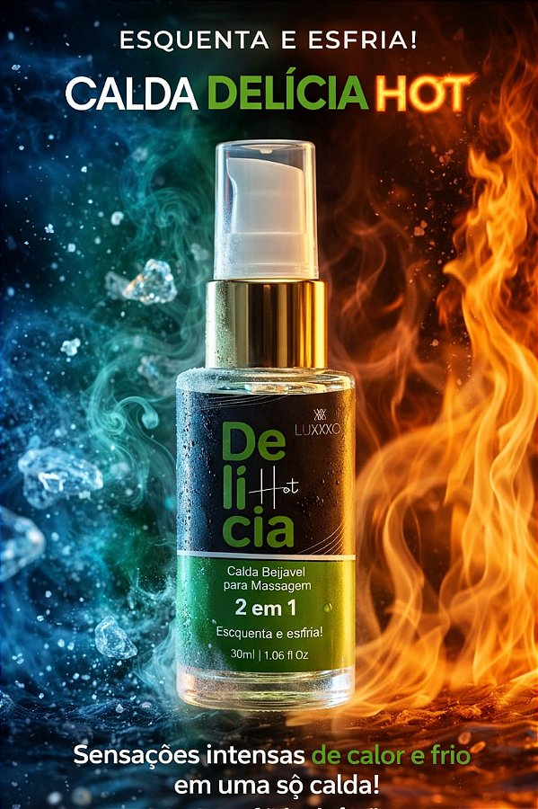 CALDA BEIJÁVEL PARA MASSAGEM 2 EM 1 DELÍCIA HOT 30G LUXXXO