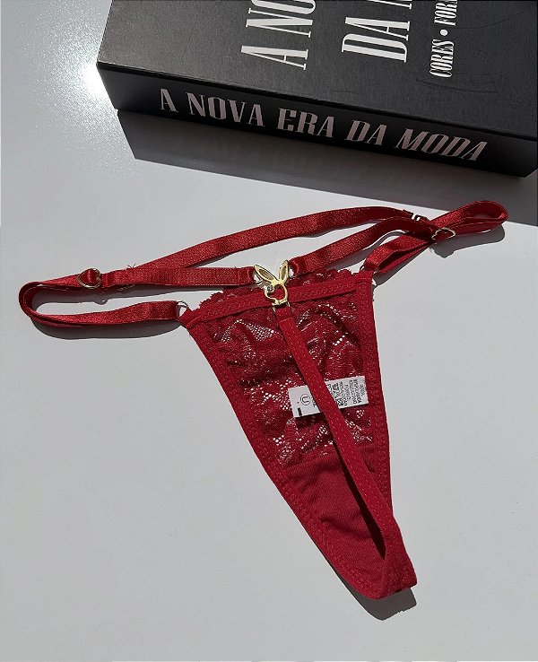 CALCINHA PERSONALIZAVEL COM PINGENTE DE COELHO PLAYBOY