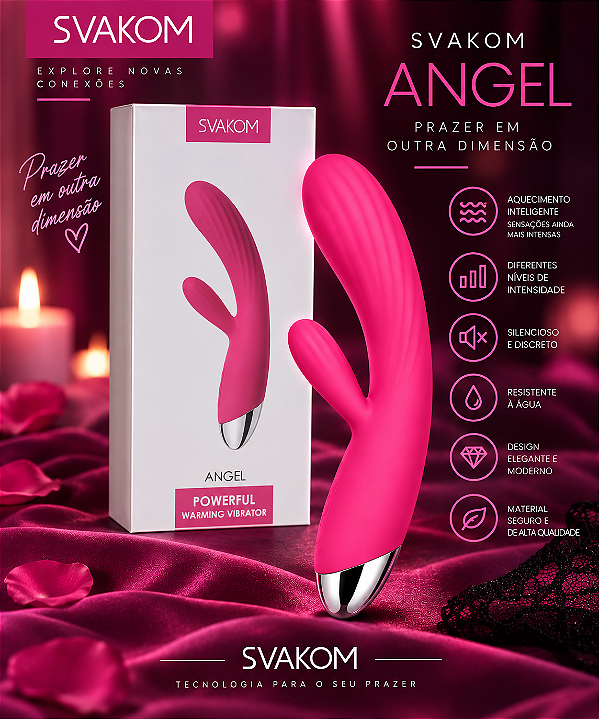 VIBRADOR PONTO G E CLITORIS COM AQUECIMENTO ANGEL SVAKOM