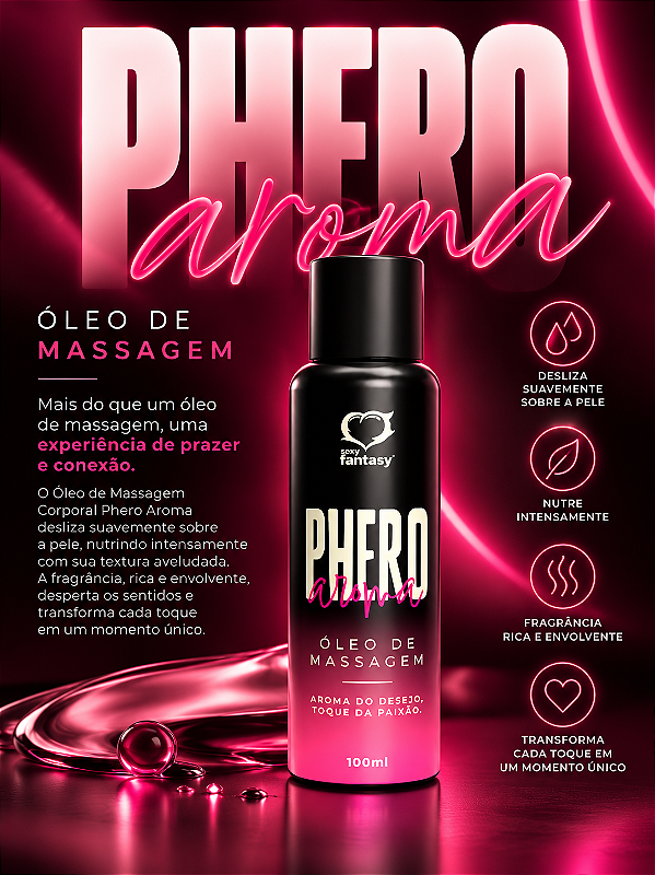 ÓLEO DE MASSAGEM PHERO FEMININO 100ML SEXY FANTASY