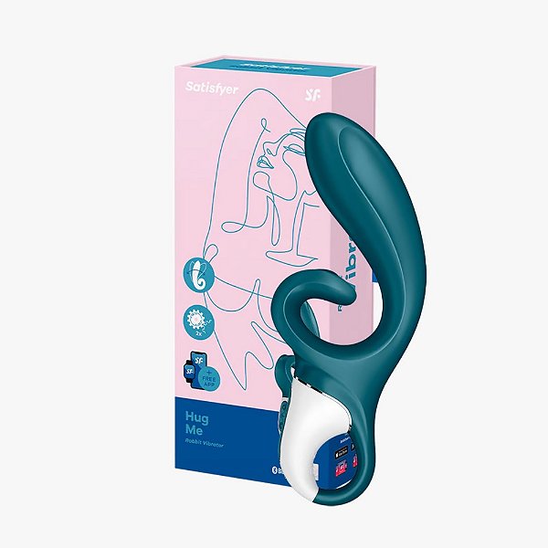 VIBRADOR VAGINAL E CLITORIANO COM APP HUG ME CINZA SATISFYER
