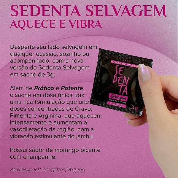 GEL BEIJÁVEL SACHÊ SEDENTA SELVAGEM 3G PEPPER BLEND