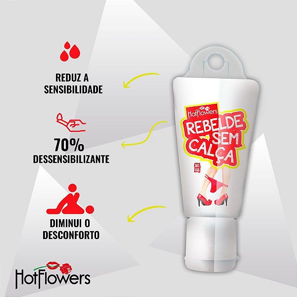 GEL DESSENSIBILIZANTE ANAL REBELDE SEM CALÇA 15G LINHA BRASILEIRINHOS HOT FLOWERS