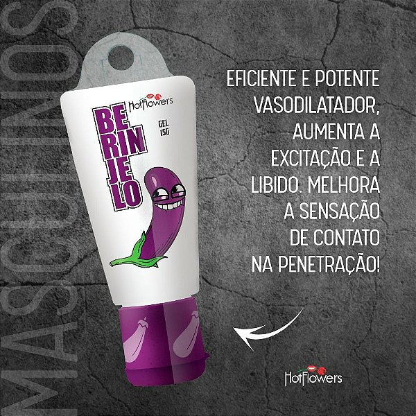 BERINJELO EXCITANTE MASCULINO 15G LINHA BRASILEIRINHOS HOT FLOWERS