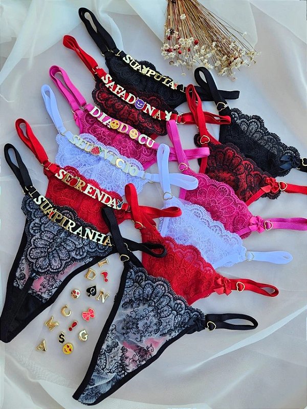 CALCINHA PERSONALIZAVÉL FIO BORBOLETA EM TULE CHINES