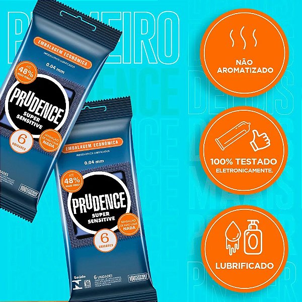 PRESERVATIVOS SUPER SENSITIVE COM 6 UNIDADES PRUDENCE