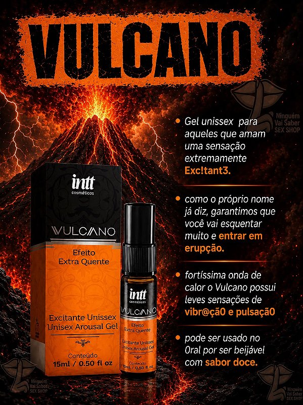 GEL EXCITANTE UNISEX EXTRA QUENTE PULSA E VIBRA VULCANO 15ML INTT