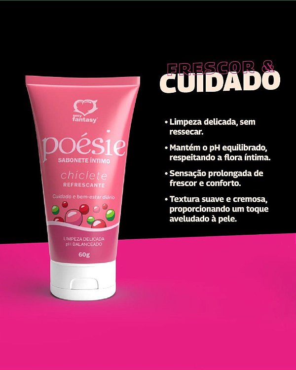 SABONETE ÍNTIMO POÉSIE CHICLETE 60G SEXY FANTASY