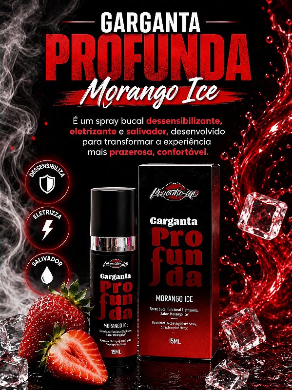 SPRAY GARGANTA PROFUNDA MORANGO ICE 15ML PROVOKE-ME