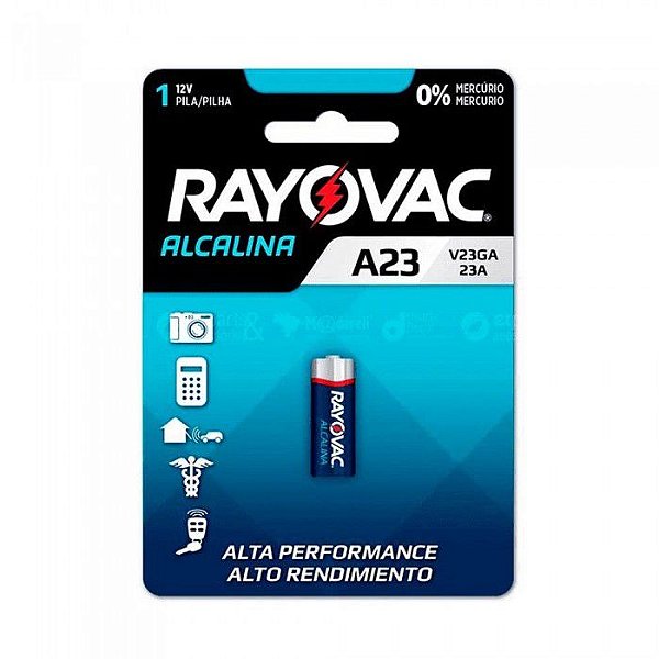 Pilha Alcalina 12 PILHA BATERIA A23 ALCALINA 12V ALTO RENDIMENTO RAYOVAC