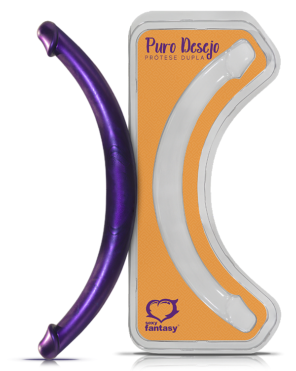 PÊNIS DUPLO ROXO 45 X 3,5 CM SEXY FANTASY