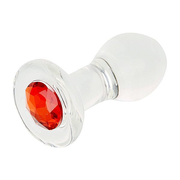 PLUG ANAL DE VIBRO COM PEDRA VERMELHA 10,9 X 4,3 CM