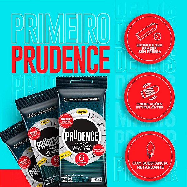 PRESERVATIVO SENSAÇÕES TEXTURIZADO RETARDANTE 6 UNIDADES PRUDENCE